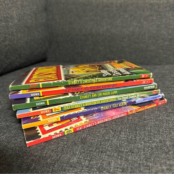 6 Flat Stanley Books Christmas Original Magic Lamp Adventures Flat Again Capital - Picture 6 of 12